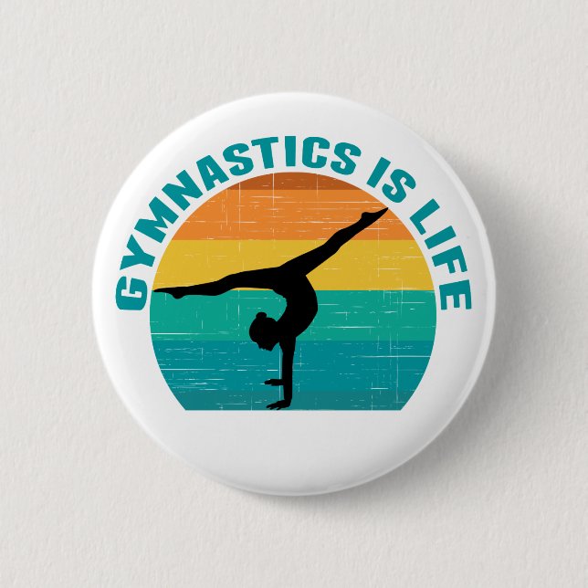 Gymnastik ist das Leben Schönes Sunset Gymnastik A Button (Vorderseite)