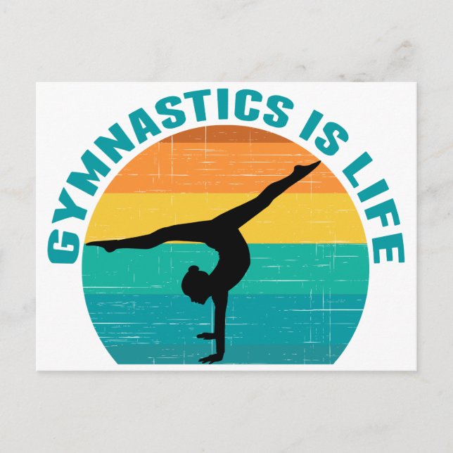 Gymnastik ist das Leben Schönes Sunset Gymnastik A Postkarte (Vorderseite)
