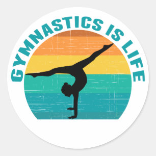 Gymnastik ist das Leben Schönes Sunset Gymnastik  Runder Aufkleber
