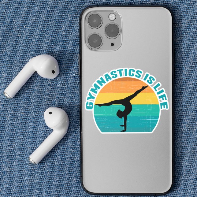 Gymnastik ist das Life Cool Sunset Gymnastik Aufkleber (Von Creator hochgeladen)
