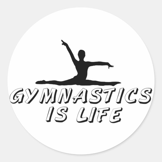 Gymnastik ist Leben Runder Aufkleber (Vorderseite)