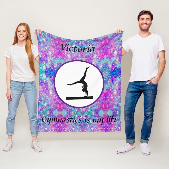 Gymnastik ist mein Leben Custom Gymnast Balance Be Fleecedecke (Beispiel)
