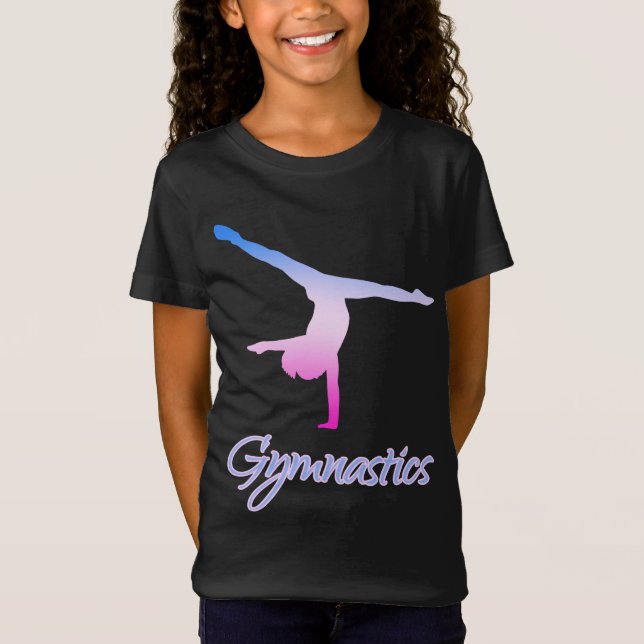 Gymnastik Karton Pastell Pink Lila Blau T-Shirt (Vorderseite)