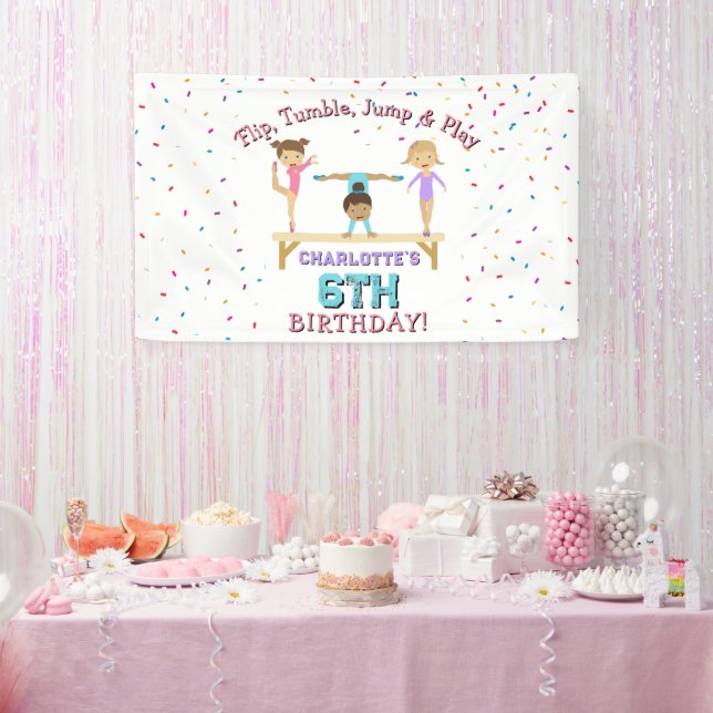 Gymnastik Kinder Mädchen Geburtstagsparty Thema Banner (Party)