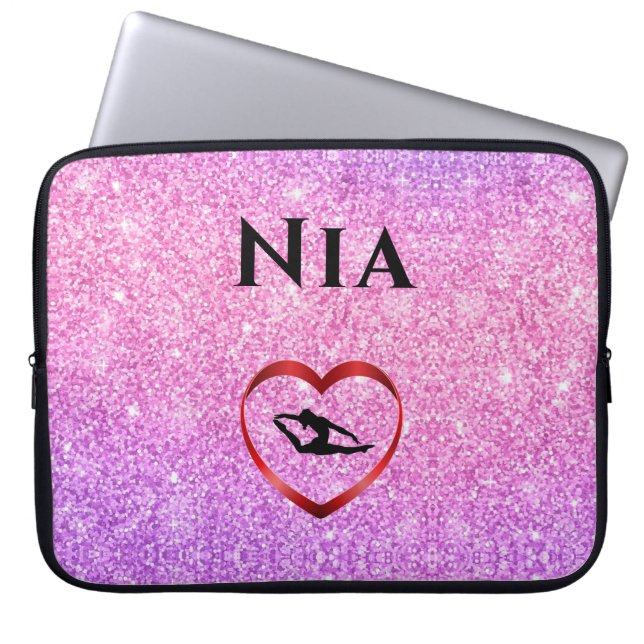 Gymnastik Laptop-Sieb - Personalisiert mit Namen Laptopschutzhülle (Vorderseite)