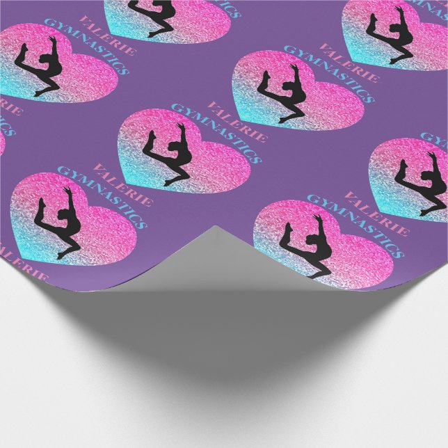 Gymnastik Leap Lila Geschenkpapier (Ecke)