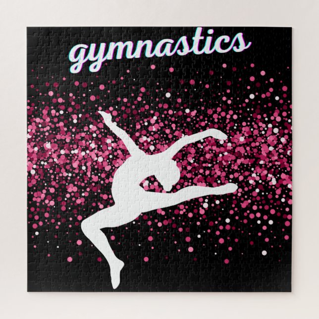 Gymnastik Leap Pink Glitzer (Vertikal)