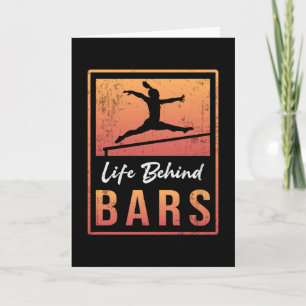 Gymnastik Leben hinter Bars Acrobat Retro Gymnast Karte