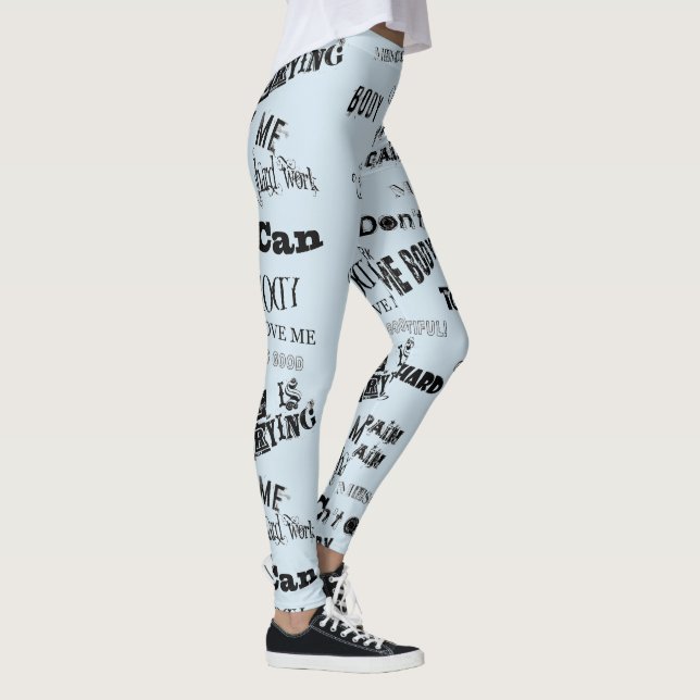 Gymnastik Leggings - Word Art mit positiver Botsch (Rechts)