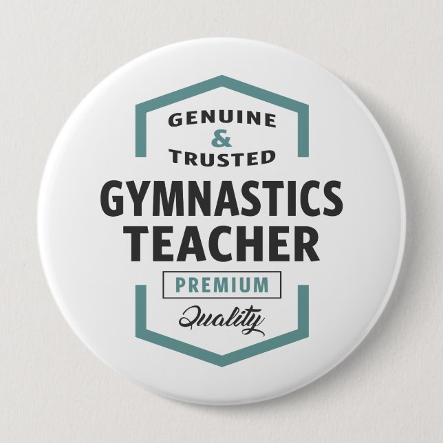 Gymnastik Lehrer Logo Geschenke. Button (Vorderseite)