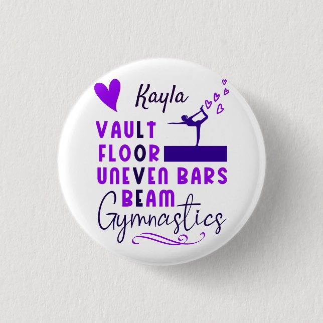 Gymnastik Liebe Vault Floor Uneven Bars Beam Button (Vorderseite)