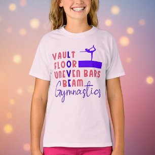 Gymnastik Liebe Vault Floor Uneven Bars Beam T-Shirt