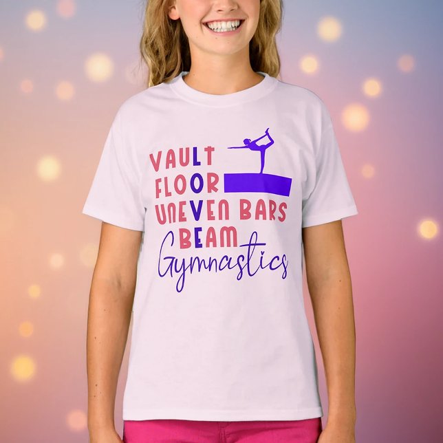Gymnastik Liebe Vault Floor Uneven Bars Beam T-Shirt (Von Creator hochgeladen)