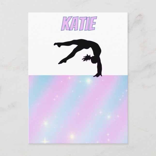 Gymnastik Lila Lilac und Baby Blue Pastel Postkarte (Vorderseite)