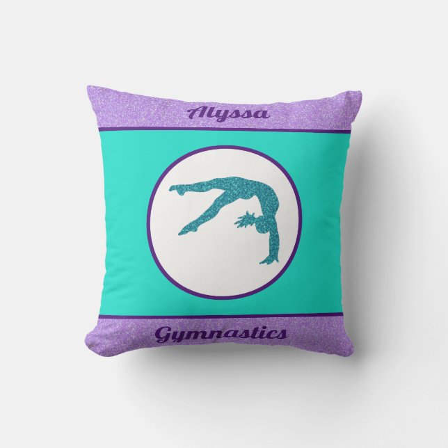 Gymnastik Lila / Türkis Kissen (Vorderseite)