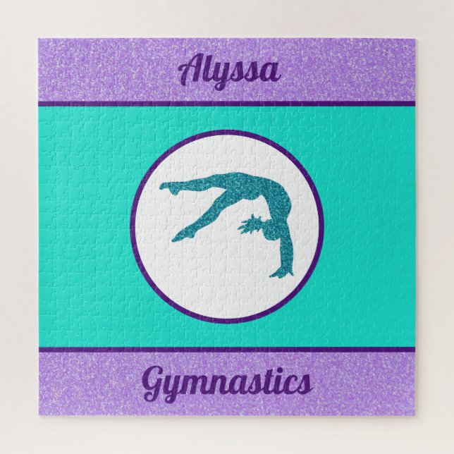 Gymnastik Lila / Türkis Puzzle (Vertikal)