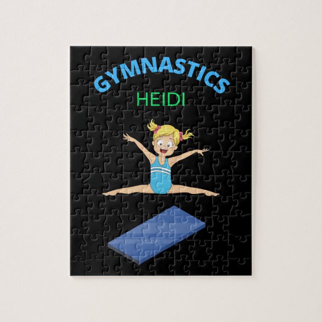 Gymnastik Mädchen Rätsel personalisiert. (Vertikal)