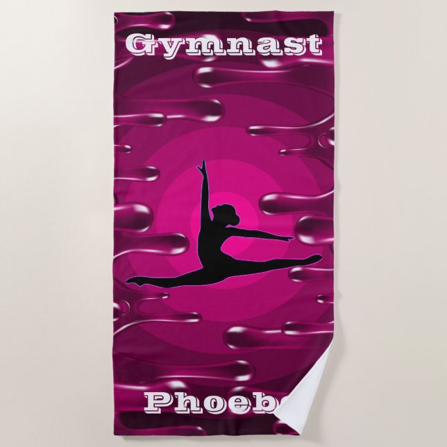 Gymnastik Magenta Strandtuch (Vorderseite)