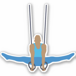 Gymnastik Male Gymnast Rings Aufkleber