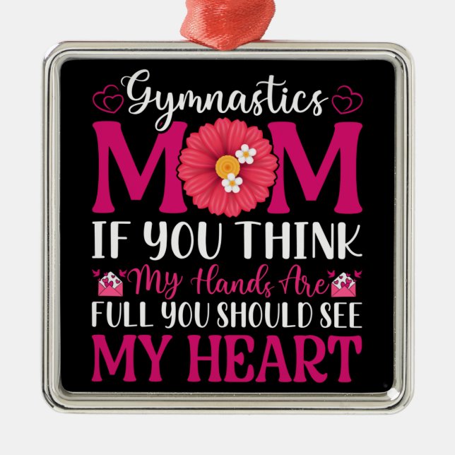 Gymnastik Mama Ornament Aus Metall (Vorne)