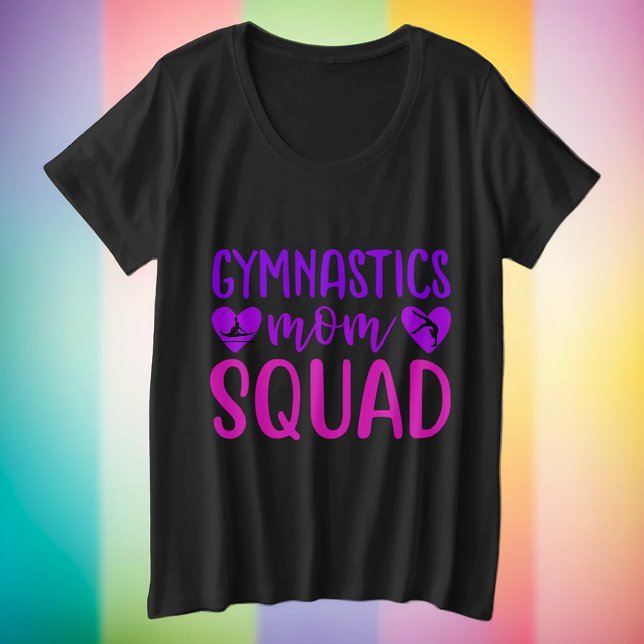 Gymnastik Mama Zitat/ Rosa und Lila Text Große Größe T-Shirt (Von Creator hochgeladen)