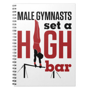 Gymnastik Männer und Frauen Set a Hoch Bar Notizblock