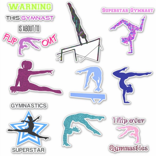 Gymnastik Maßgeschneiderte Vinyl Stickers Aufkleber (Vorderseite)
