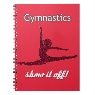 Gymnastik Meet Show if Off Cherry Red Notizblock