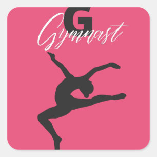 Gymnastik Monogram G ist für Gymnast Quadratischer Aufkleber