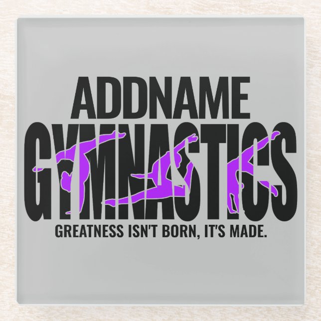 Gymnastik NAME Acrobatic Team Handspring Gymnast Glasuntersetzer (Vorderseite)