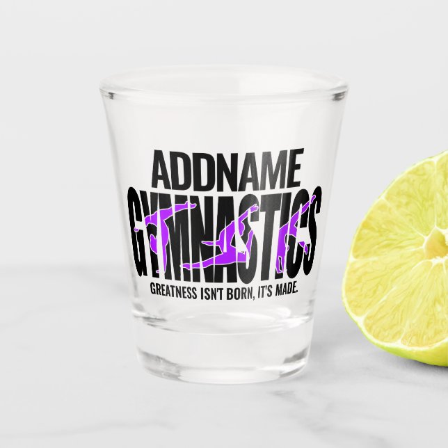 Gymnastik NAME Acrobatic Team Handspring Gymnast Schnapsglas (Vorderseite)