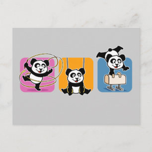 Gymnastik Pandas Postkarte
