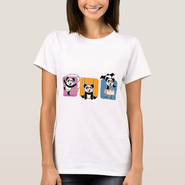 Gymnastik Pandas T-Shirt (Vorderseite)