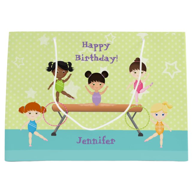 Gymnastik Party Große Geschenktüte (Vorderseite)