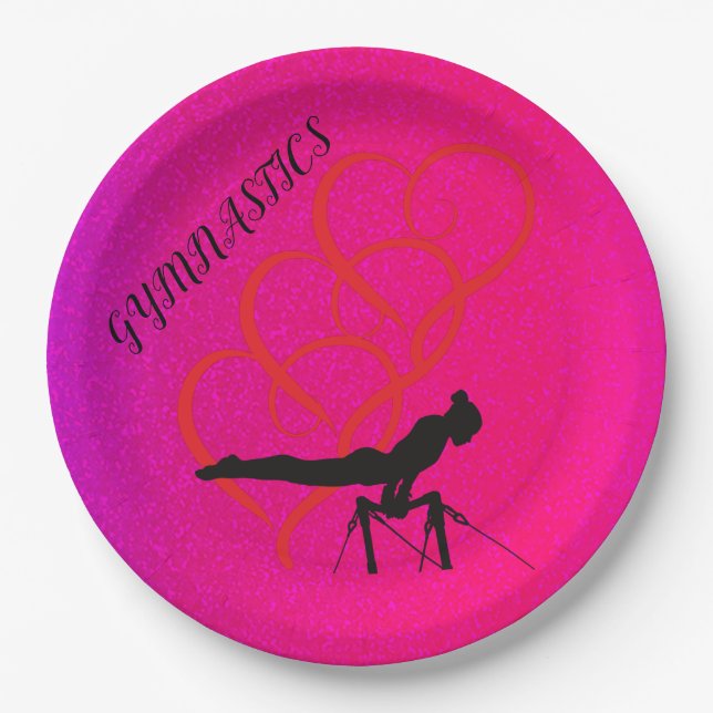 Gymnastik Party Teller für Mädchen. (Vorderseite)