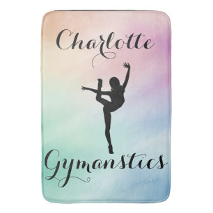Gymnastik Pastel Lila Green Personalisiert Badematte
