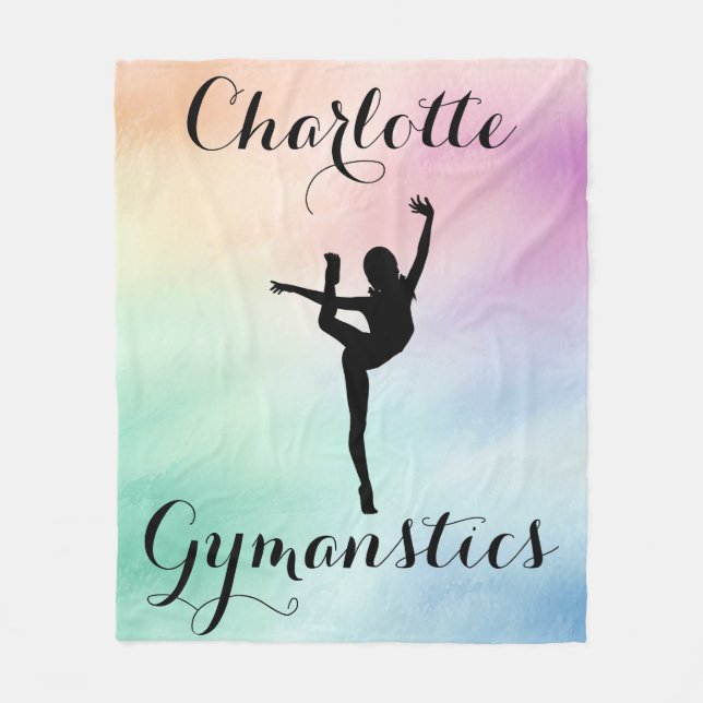 Gymnastik Pastel Lila Green Personalisiert Fleecedecke (Vorderseite)