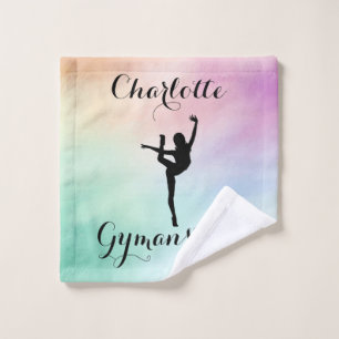 Gymnastik Pastel Lila Green Personalisiert Waschlappen