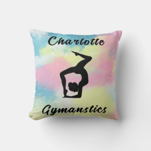 Gymnastik Pastell Pink Blau Gelb Personalisiert Kissen