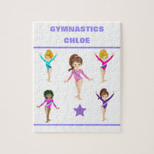 Gymnastik personalisiert Gymnastik Mädchen-Puzzle.