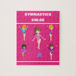 Gymnastik personalisiert Gymnastik Mädchen-Puzzle.
