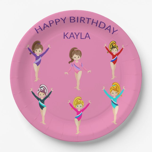Gymnastik personalisierter BIRTHDAY PAPER TELLER (Vorderseite)