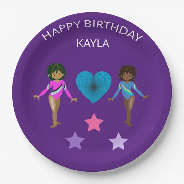 Gymnastik personalisierter BIRTHDAY PAPER TELLER (Vorderseite)