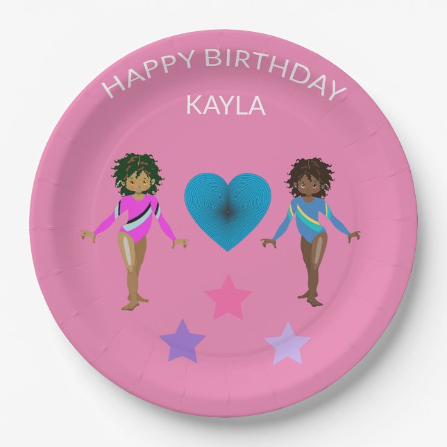 Gymnastik personalisierter BIRTHDAY PAPER TELLER (Vorderseite)