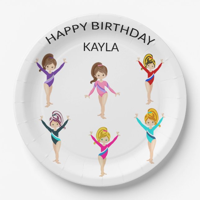 Gymnastik personalisierter BIRTHDAY PAPER TELLER (Vorderseite)