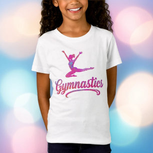 Gymnastik Pink Holographic Gymnast Silhouette T-Shirt