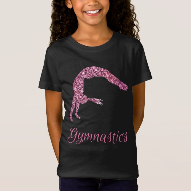 Gymnastik Pink Shimmer T-Shirt (Vorderseite)