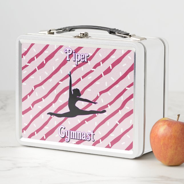 Gymnastik Pink White Peppermint Candy Sprinkle Metall Brotdose (Beispiel)