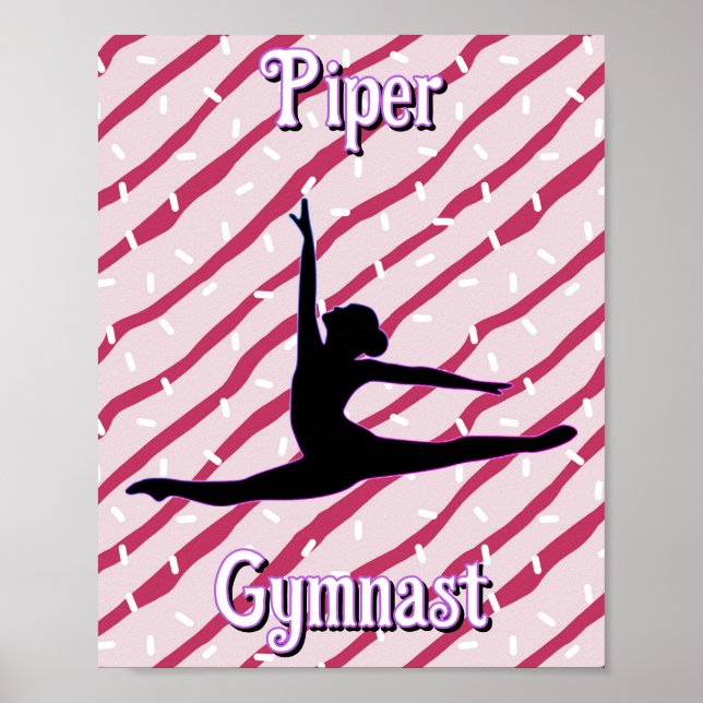 Gymnastik Pink White Peppermint Candy Sprinkle Poster (Vorne)