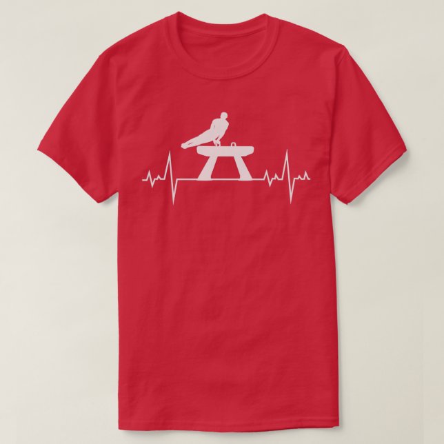 Gymnastik Pommel Horse Gymnastik Herzschlag T-Shirt (Design vorne)